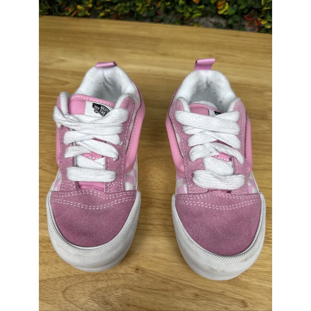Vans Knu Skool Checkerboard Shoe Sneakers Prism Pink White Toddler Preschool 13 - Picture 2 of 10
